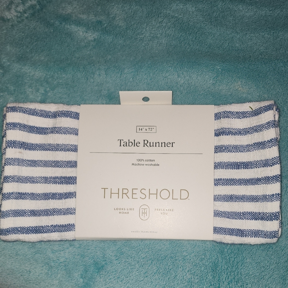 Threshold Navy and White Striped Table Runner